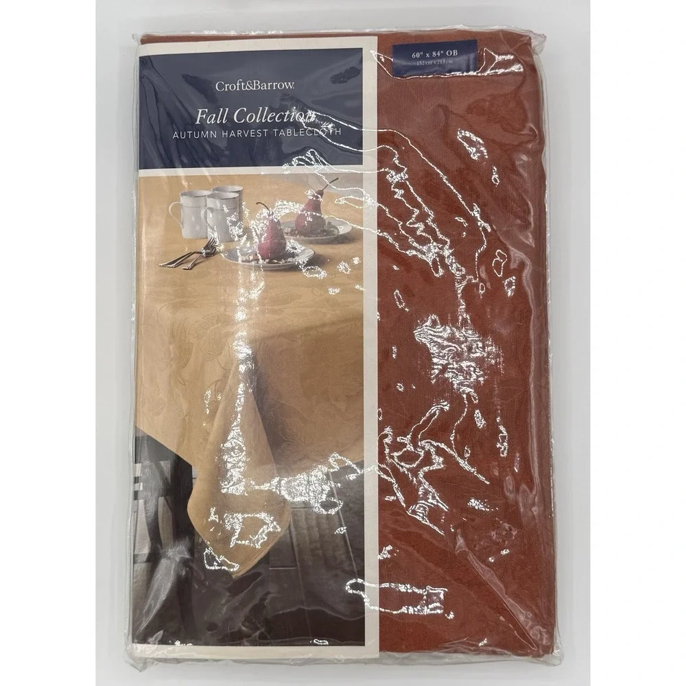 Croft & Barrow Autumn Harvest Leaves in Rust Oblong 60 x 84